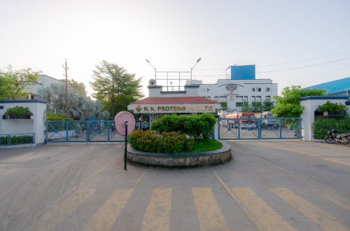NK Proteins Pvt. Ltd. factory entrance, leading producer of Tirupati edible oils in India